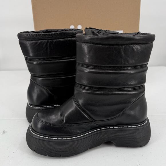 NEW LAST Fergie Leather Warm Lining Black Snow Boots Bootie Size EU 36 - Picture 5 of 9